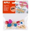 Pinzas mini de madera 3,5x0,5cm. 8 unidades<Apli Hot