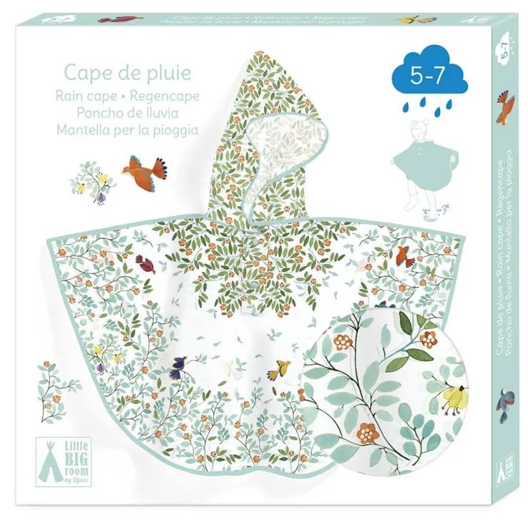 Poncho lluvia flores y pájaros<Djeco Online
