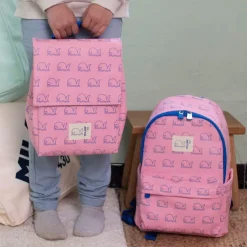 Portamerienda 460 rosa ballenas 20x15x27cm<Milan Outlet