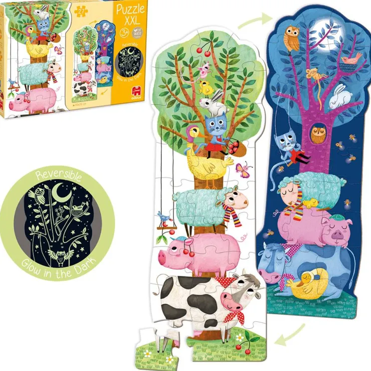 Puzzle XXL reversible día y noche brilla oscuridad 27 piezas<Goula
