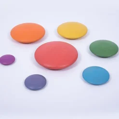 Rainbow buttons madera colores apilables<Tickit Clearance