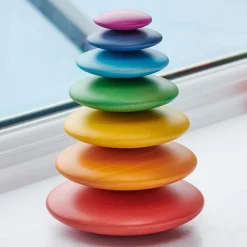 Rainbow buttons madera colores apilables<Tickit Clearance