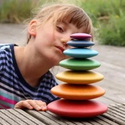 Rainbow buttons madera colores apilables<Tickit Clearance