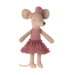 Ratita con diadema y pompón rosa 13cm.<Maileg Clearance
