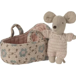 Ratoncito bebé en capazo rosa 6cm<Maileg Sale