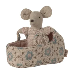Ratoncito bebé en capazo rosa 6cm<Maileg Sale