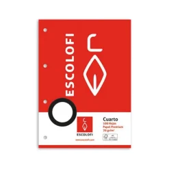 Recambio tamaño cuarto cuadro 3mm. 100 hojas con margen y 4 taladros<Escolofi Discount