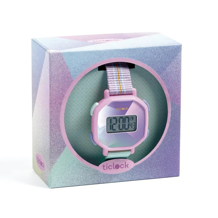 Reloj de pulsera digital prisma púrpura<Djeco Best