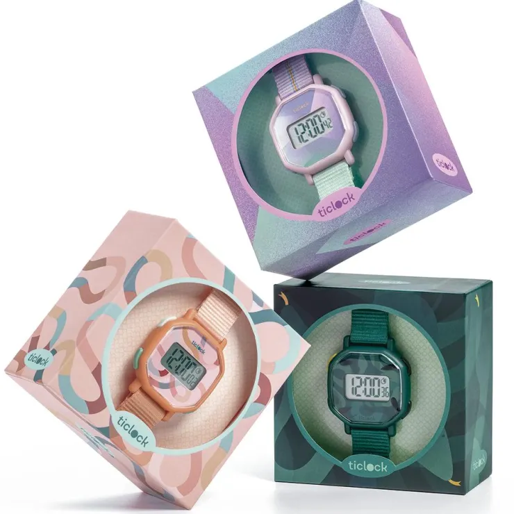 Reloj de pulsera digital prisma púrpura<Djeco Best