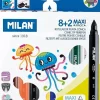Rotulador 8 colores y 2 rotuladores mágicos<Milan New