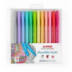 Rotulador 12 colores pastel Dual Artist<Alpino