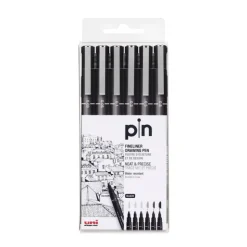 Rotulador calibrado Pin-200(S) negro 6 puntas<Uniball Sale