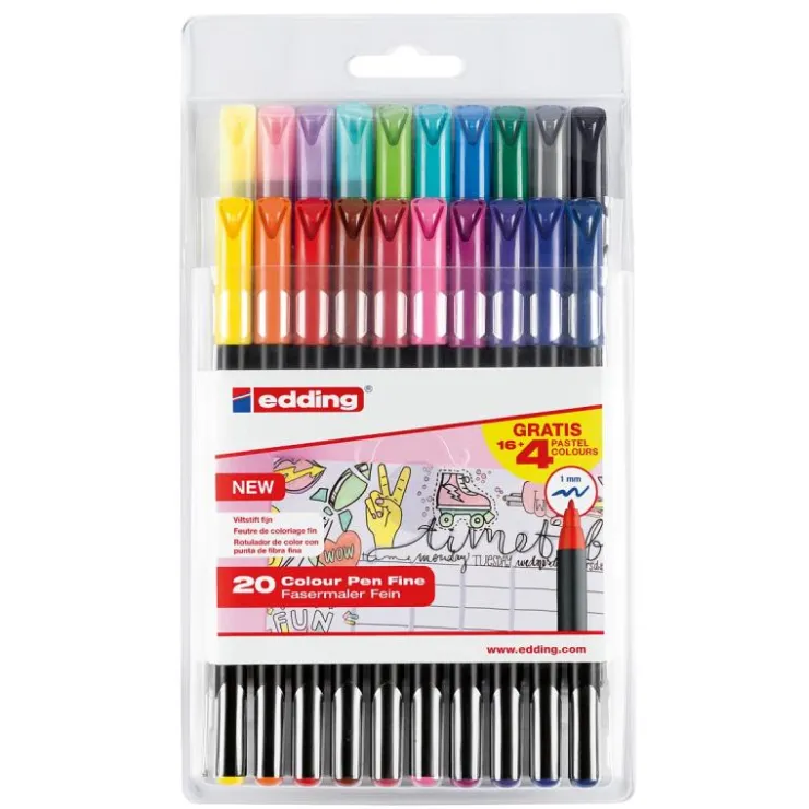 Rotulador 1200 16 colores más 4 gratis<Edding New
