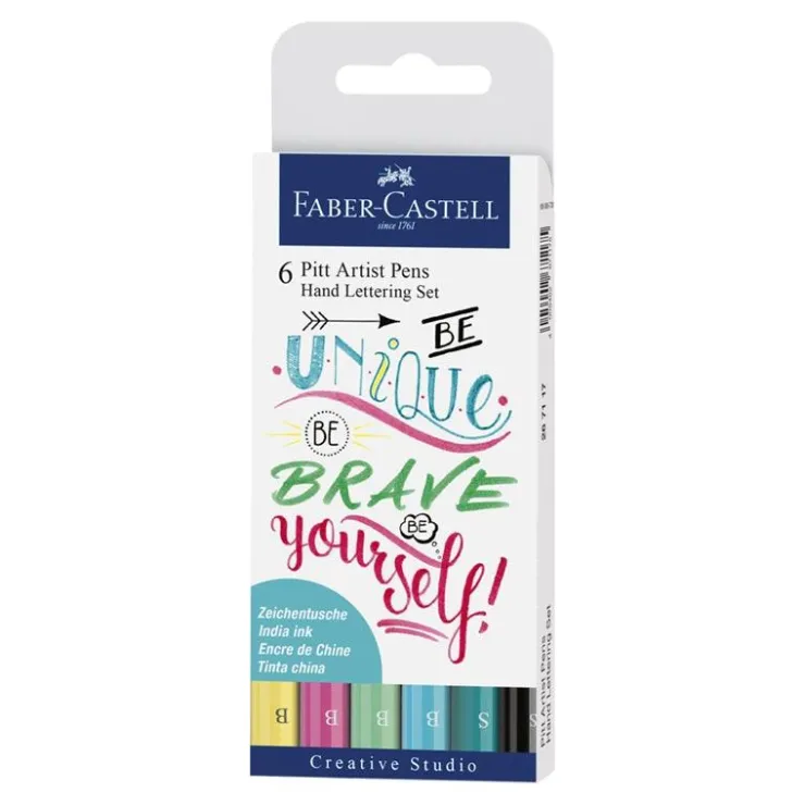 Rotulador lettering 6 unidades tonos pastel Pitt Artist Pen<Faber castell Outlet
