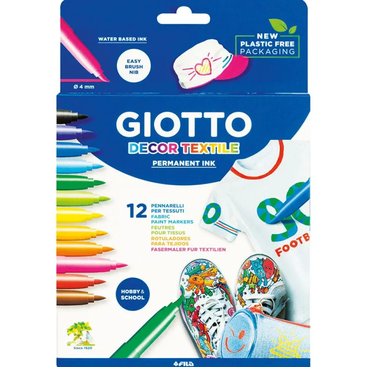 Rotulador textil 12 colores Giotto<Fila Discount