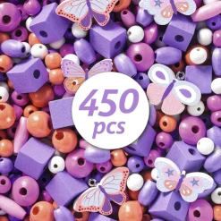 Set 450 abalorios madera mariposas<Djeco Best