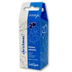 Set 6 cintas adhesivas con diseños navideños 10mx15mm<Loolipo Clearance
