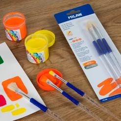 Set 3 pinceles planos serie 526 números 8, 10 y 12<Milan Hot