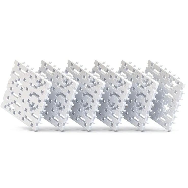 Set 6 placas base basic color plateado soporte construcciones<Meli New