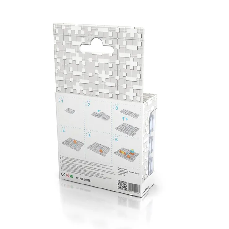 Set 6 placas base basic color plateado soporte construcciones<Meli New