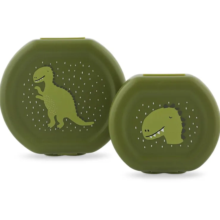 Set 2 tarteras 150ml y 300ml dinosaurio cierre clip<Trixie