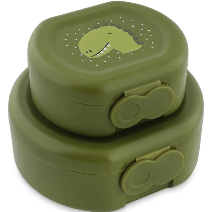 Set 2 tarteras 150ml y 300ml dinosaurio cierre clip<Trixie