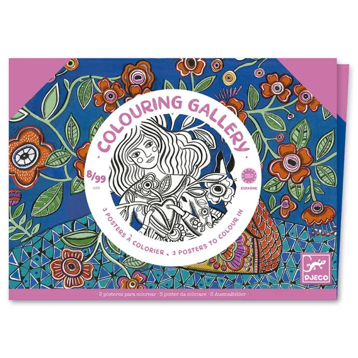 Set de 3 pósters para colorear flores<Djeco