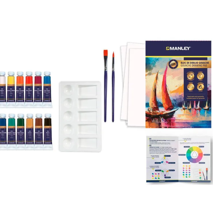 Set pintura gouache 16 piezas<Manley Online