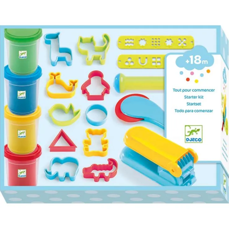 Set plastilina 4 colores con accesorios<Djeco Hot