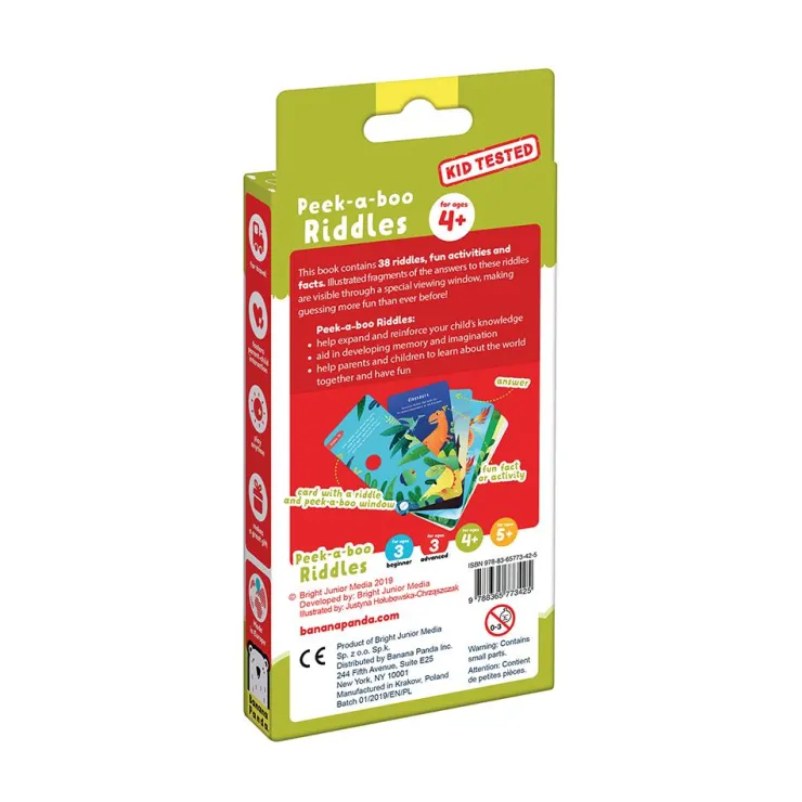 Tarjetas en inglés Peek a Boo Riddles begginer<Banana Panda