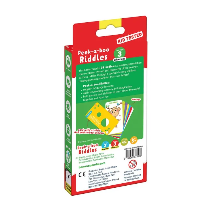 Tarjetas en inglés Peek a Boo Riddles advanced<Banana Panda Online