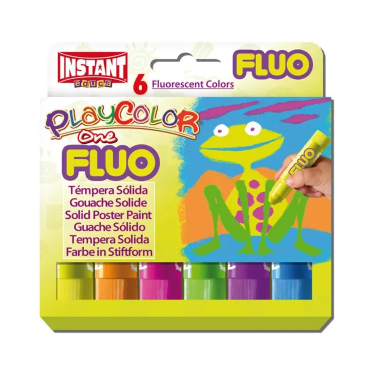 Témpera sólida 6 colores flúor Playcolor<Instant New