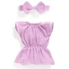 Vestido violeta con lazo para el pelo 32cm<Djeco Online